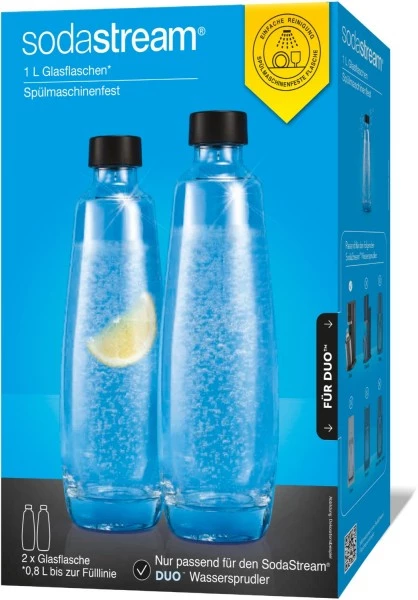 Wasserzubereitung SodaStream 2 Glas-Flaschen 1L Twinpack 3 Wasserzubereitung SodaStream 2 Glas-Flaschen 1L Twinpack