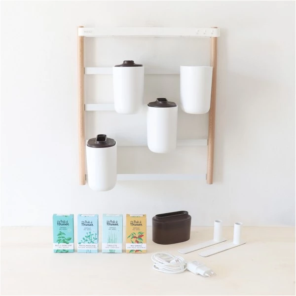 Prêt à Pousser Kochen & Backen Zubehör Prêt à Pousser Modulo 2 Indoor-Garten Inkl. 4 Samentöpfe Weiß 4 Prêt à Pousser Kochen & Backen Zubehör Prêt à Pousser Modulo 2 Indoor-Garten Inkl. 4 Samentöpfe Weiß – Bild 2