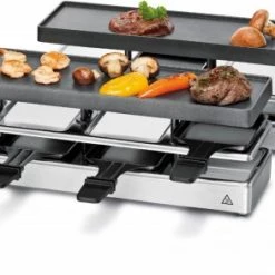 Raclette Grills Rommelsbacher RC 1600 Set (2x RC 800) Fun For 4+4 Raclette Silber