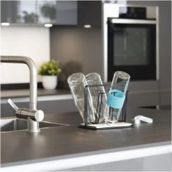 Kochen & Backen Zubehör XavaX Abtropfgestell Mit Flaschenhalter Für Bis Zu 6 Flaschen, Gläser, Bech Schwarz -Raclette Grills Verkaufsgeschäft 53817ccf 887f 4ff0 97ef a9ecf6d36fae 600x600