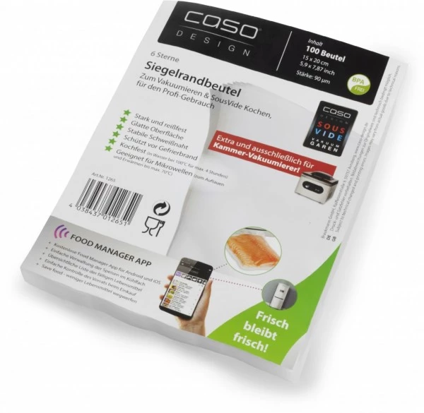 Kochen & Backen Zubehör Caso Siegelrandbeutel 15x20cm (100 Stk.) Zubehör 3 Kochen & Backen Zubehör Caso Siegelrandbeutel 15x20cm (100 Stk.) Zubehör