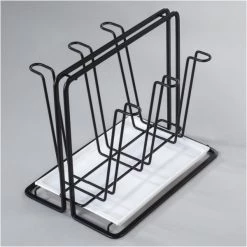 Kochen & Backen Zubehör XavaX Abtropfgestell Mit Flaschenhalter Für Bis Zu 6 Flaschen, Gläser, Bech Schwarz