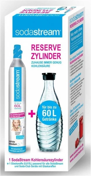 Wasserzubereitung SodaStream Austauschzylinder 60l+Glaskaraffe Wasser Zu-/Aufbereiter-Zubehör 3 Wasserzubereitung SodaStream Austauschzylinder 60l+Glaskaraffe Wasser Zu-/Aufbereiter-Zubehör