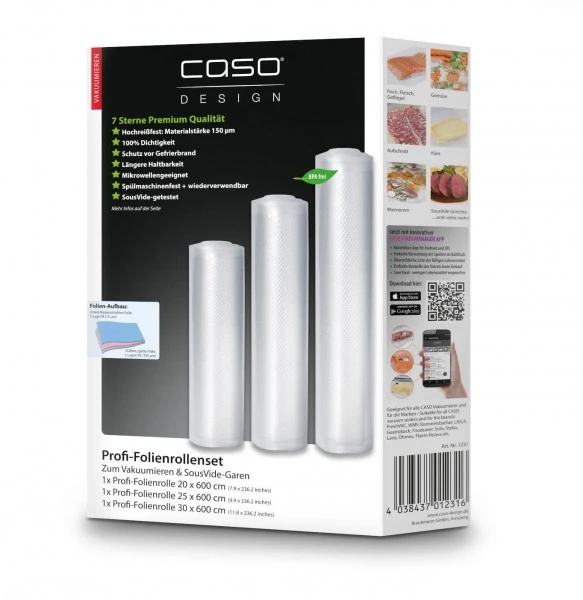 Zubehör Für Küchenkleingeräte Caso Profi-Folienrollenset Vakuumier-Zubehör 3 Zubehör Für Küchenkleingeräte Caso Profi-Folienrollenset Vakuumier-Zubehör