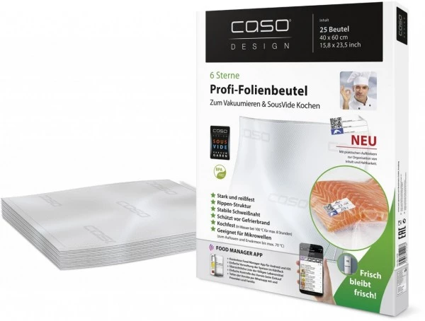 Zubehör Für Küchenkleingeräte Caso Folienbeutel 40x60 - 25Stk. Folienschweissgeräte-Zubehör Transparent 3 Zubehör Für Küchenkleingeräte Caso Folienbeutel 40x60 - 25Stk. Folienschweissgeräte-Zubehör Transparent