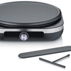 Crepes-Maker Severin CM 2199 Crepesmaker Edelstahl-gebürstet/schwarz