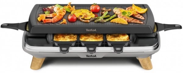 Raclette Grills Tefal RE610D Raclette Gourmet Schwarz/silber 3 Raclette Grills Tefal RE610D Raclette Gourmet Schwarz/silber