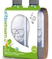 Wasserzubereitung SodaStream PET-Flasche 1 Liter Duopack Wasser Zu-/Aufbereiter-Zubehör Grau