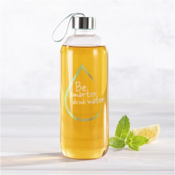 Kochen & Backen Zubehör XavaX Glasflasche (1l) Mit Schutzhülle Und Schlaufe Transparent 4 Kochen & Backen Zubehör XavaX Glasflasche (1l) Mit Schutzhülle Und Schlaufe Transparent – Bild 3