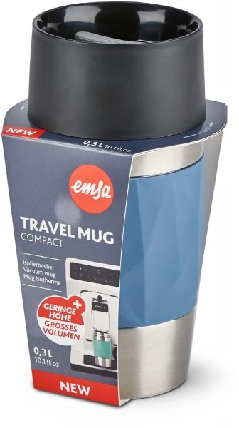Kochen & Backen Zubehör Emsa TRAVEL Mug Compact 0,3L Isolierbecher Blau 5 Kochen & Backen Zubehör Emsa TRAVEL Mug Compact 0,3L Isolierbecher Blau – Bild 3